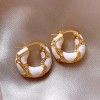 Maillard Carat red glaze U-shaped ear clings, French retro Hong Kong style, light luxury, high-end, whitening and simple earrings for women Maillard Carat red glaze U-shaped ear clings, French retro Hong Kong style, light luxury, high-end, whitening and simple earrings for women