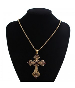 2024 new retro diamond-encrusted necklace, water diamond long cross necklace, sweater chain, punk necklace, punk item