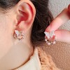S925 Silver needle circle butterfly stud earrings, women's design sense, white pearl high-end feel, tea-themed gentle earrings and earrings S925 Silver needle circle butterfly stud earrings, women's design sense, white pearl high-end feel, tea-themed gentle earrings and earrings