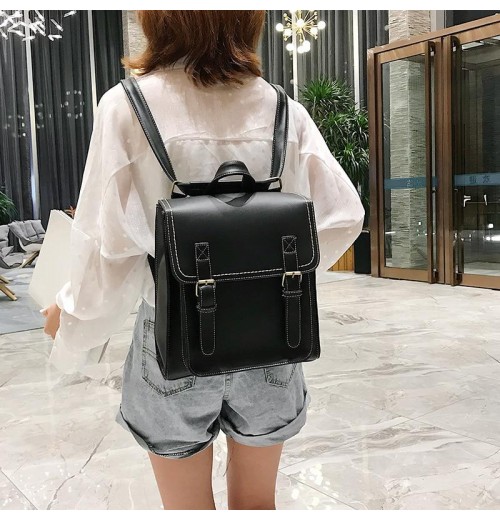 Leather buckle backpack Leather buckle backpack